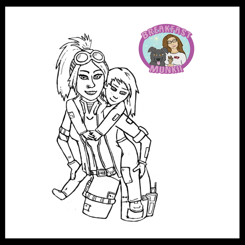 A sketch of Grace and Mei from Genus: Latrodectus by Breakfastmunkii