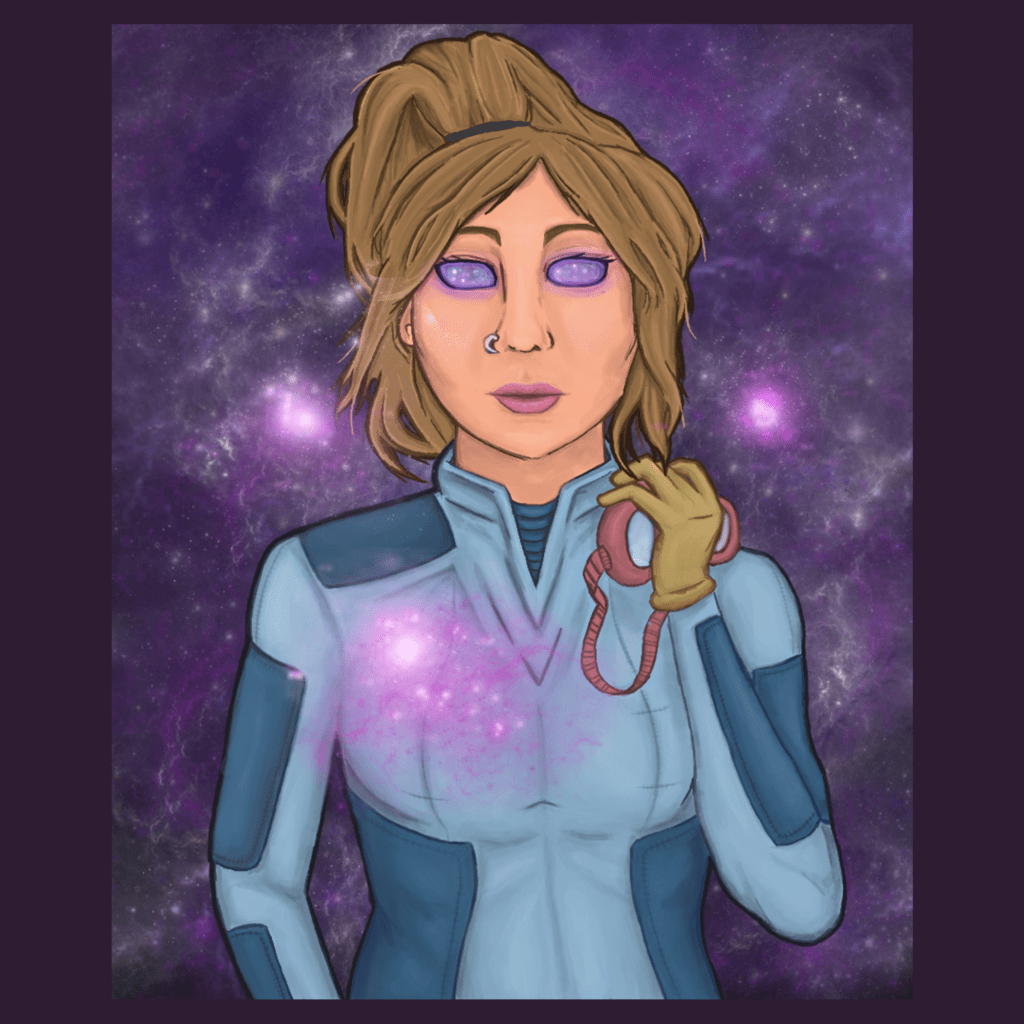 Artwork of Grace in space from Genus: Latrodectus by Breakfastmunkii